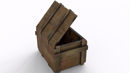 wooden box car white background