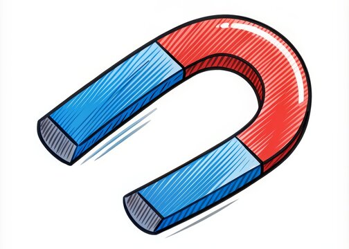 recommend clip art: Colorful Magnet Doodle in Red and Blue Shades