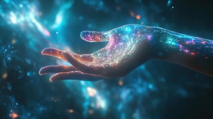 Woman hand touching The metaverse universe,Digital transformation conceptual for next generation technology era.