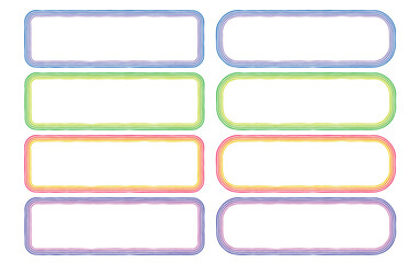 カラフルなグラデーション風の四角い文字フレームセット