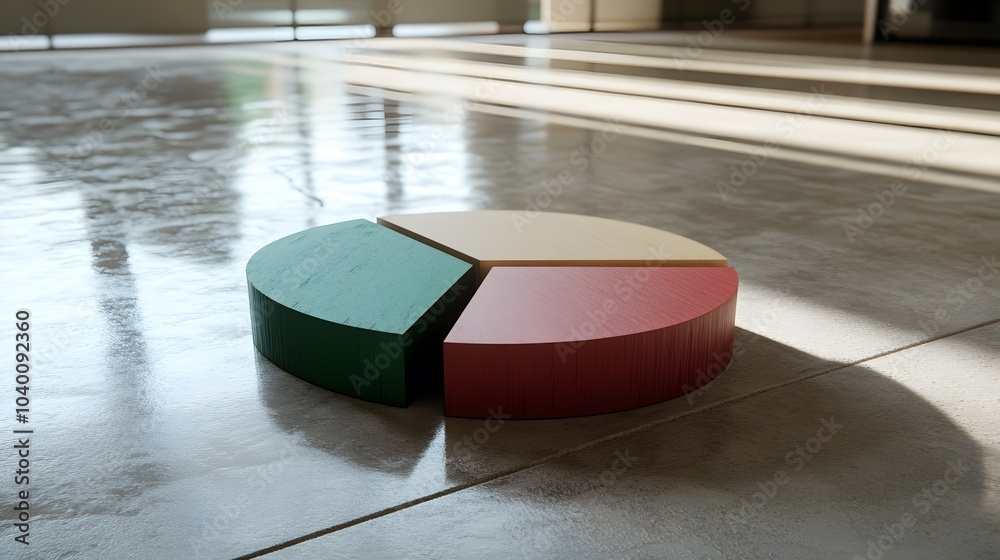 Poster A zoomed-in view of a pie chart displaying regional market share at a corporate strategy event