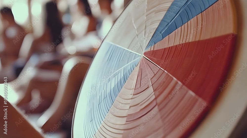 Poster A zoomed-in view of a pie chart displaying regional market share at a corporate strategy event