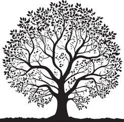 vector image with theme Banyan Tree.vector tree silhouette design white background.Oak tree silhouette isolated on white background. Tree logo. Vector icon.growing tree silhouette.