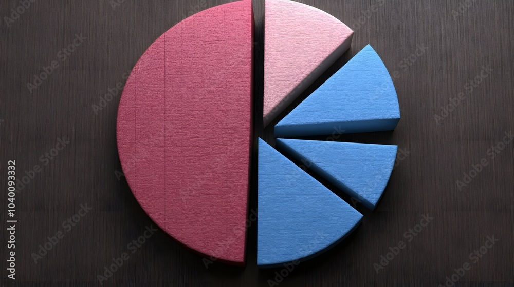 Poster a close-up of a pie chart showing a decrease in market share during a quarterly business analysis