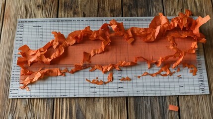 A macro view of a financial line chart tracking a decrease in yearly profits during a business strategy session