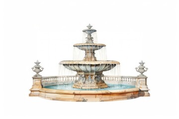 Fototapeta premium Fountain architecture white background sculpture.