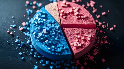 A focused shot of a pie chart highlighting the diversification of crypto portfolios at a national cryptocurrency investment summit