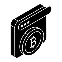 A trendy design icon of web bitcoin