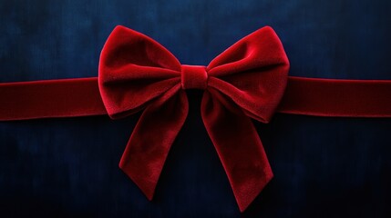 Holiday ribbon bow. Design element for greeting card poster
