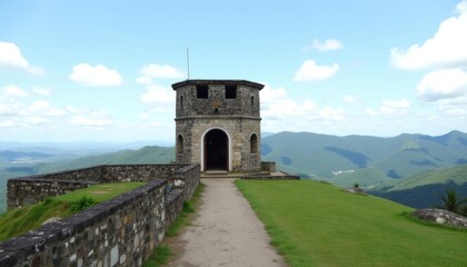 Obraz premium Elevated View of a Historic Tower