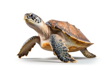 Obraz premium Reptile animal turtle white background.