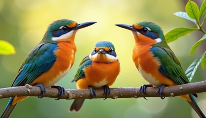 Obraz premium Birds of a feather perched together