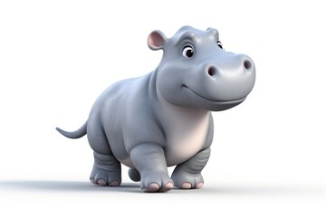 Naklejka premium Cartoon mammal animal hippo.