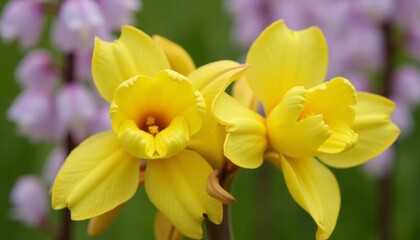 Fototapeta premium Blooming Joy A closeup of vibrant yellow flowers
