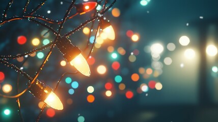 キラキラと光るイルミネーションとクリスマスの雰囲気