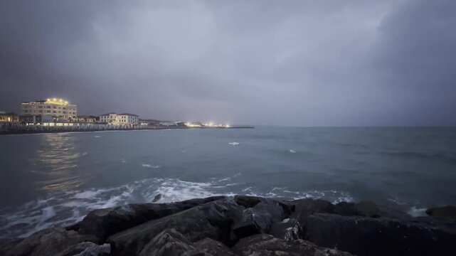 storm over the sea