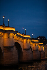 Pont Neuf at night, Paris, France