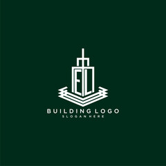 EL initial monogram building logo for real estate