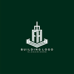 FH initial monogram building logo for real estate