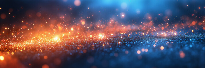 Particles sparker light blurred bokeh.