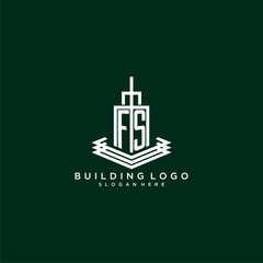 FS initial monogram building logo for real estate