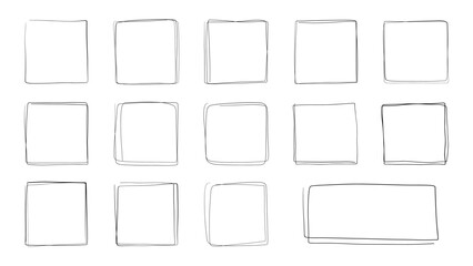 Hand Drawn Scribble Square Frames