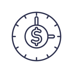 Clock with dollar sign symbolizes time is money.