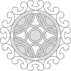 Sketch vector illustration silhouette design image icon logo symbol mandala rosette decoration ornament