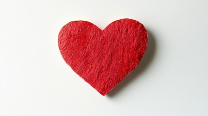 Red Heart Shape on White Background
