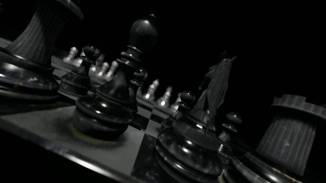Black chess pieces 