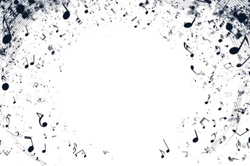 Obraz premium Music notes creating abstract grunge frame background