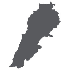 Obraz premium Lebanon map. Map of Lebanon in grey color
