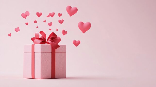 Lovely pink feminine tone gift box for Valentine’s Day, Mother's Day.