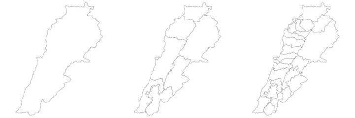 Lebanon map. Map of Lebanon in white set