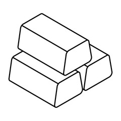A beautiful design icon of ingots 