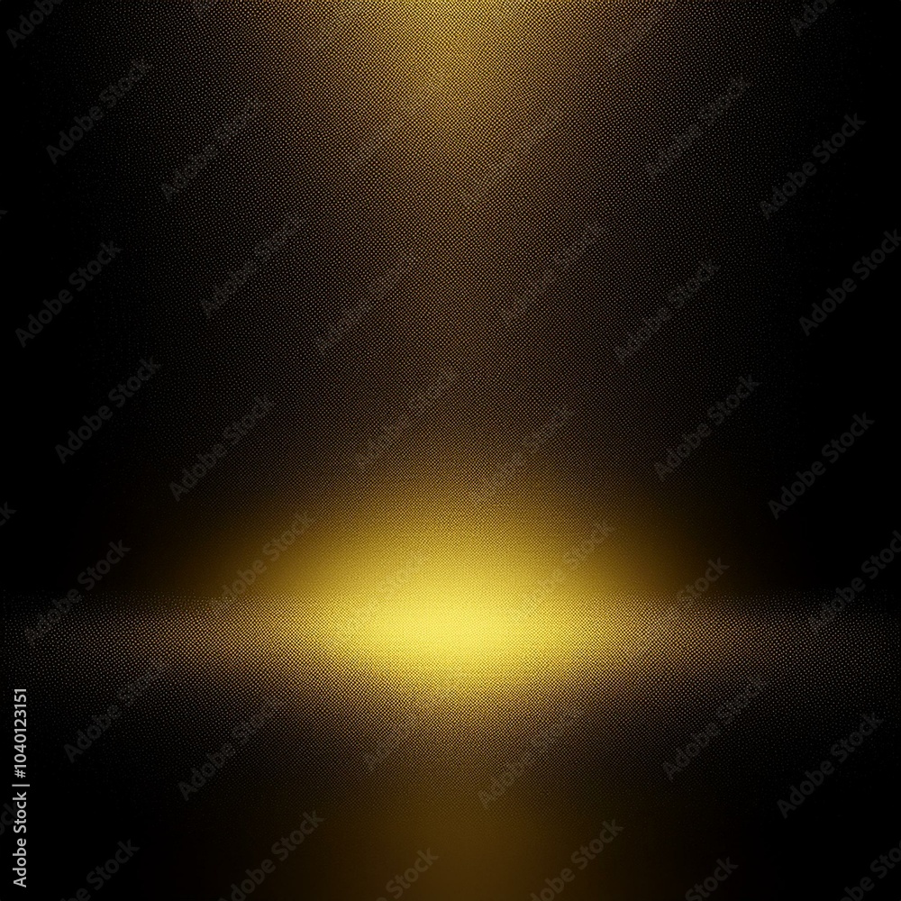 Wall mural black gold spot light empty space grainy noise grungy texture color gradient rough abstract backgrou