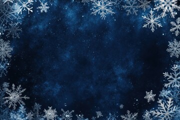 Snowflakes border background weather festive.