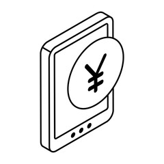 Premium design icon of mobile currency 