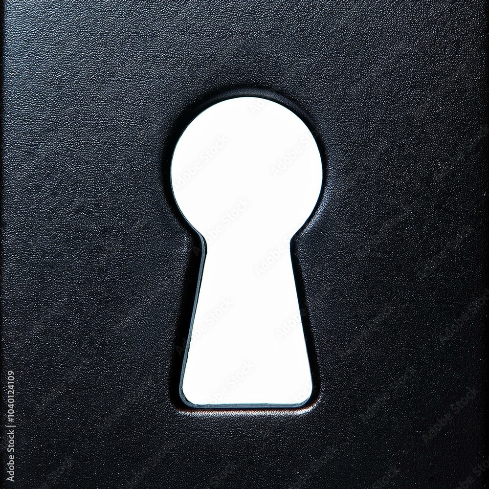 Canvas Prints close up of a dark keyhole with white background
