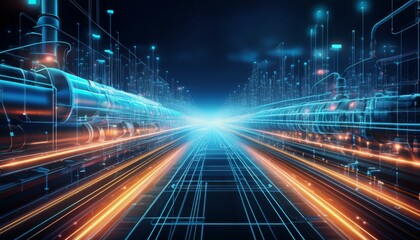 digital pipeline network connecting the future with technology