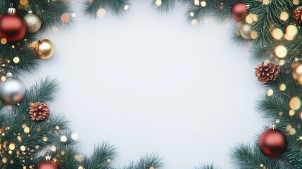 Christmas decoration backdrop Happy New Year Isolated Christmas background Copy space Area for text banner