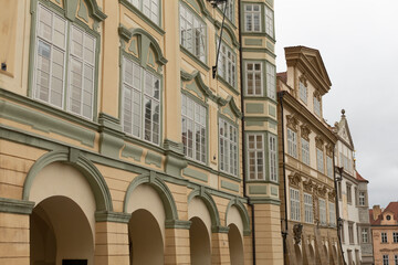 Charming buildings showcase a variety of traditional European architectural styles and their rich history