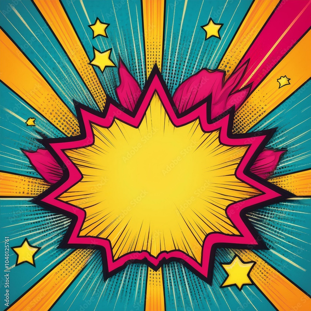 Wall mural fun pop art background featuring pow bold graphics dynamic visuals bright