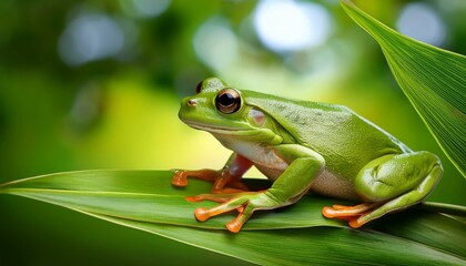 Obraz premium frog on leaf