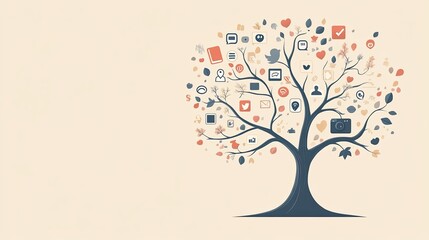 Obraz premium Digital tree of connections