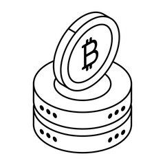 A flat design icon of bitcoin
