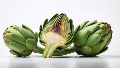 Obraz premium green artichoke on white background