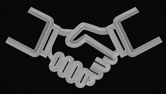 recommend clip art: handshake business icon agreement between partners or companies symbol in line simple style