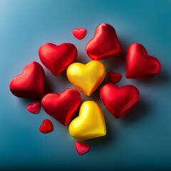 Fototapeta premium red and yellow hearts