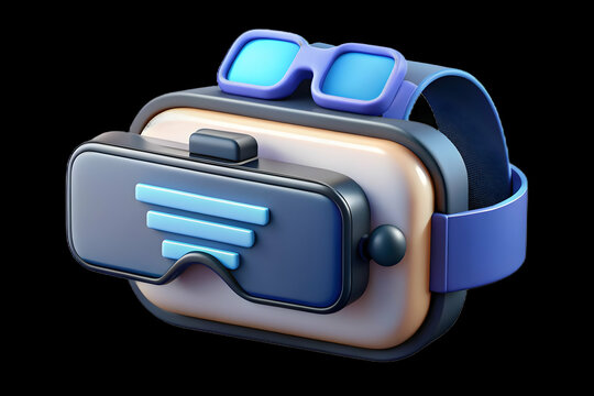 Macro shot VR headset coding interface IT professional office use virtual reality IT development problem solving ample copy space photo stock concept